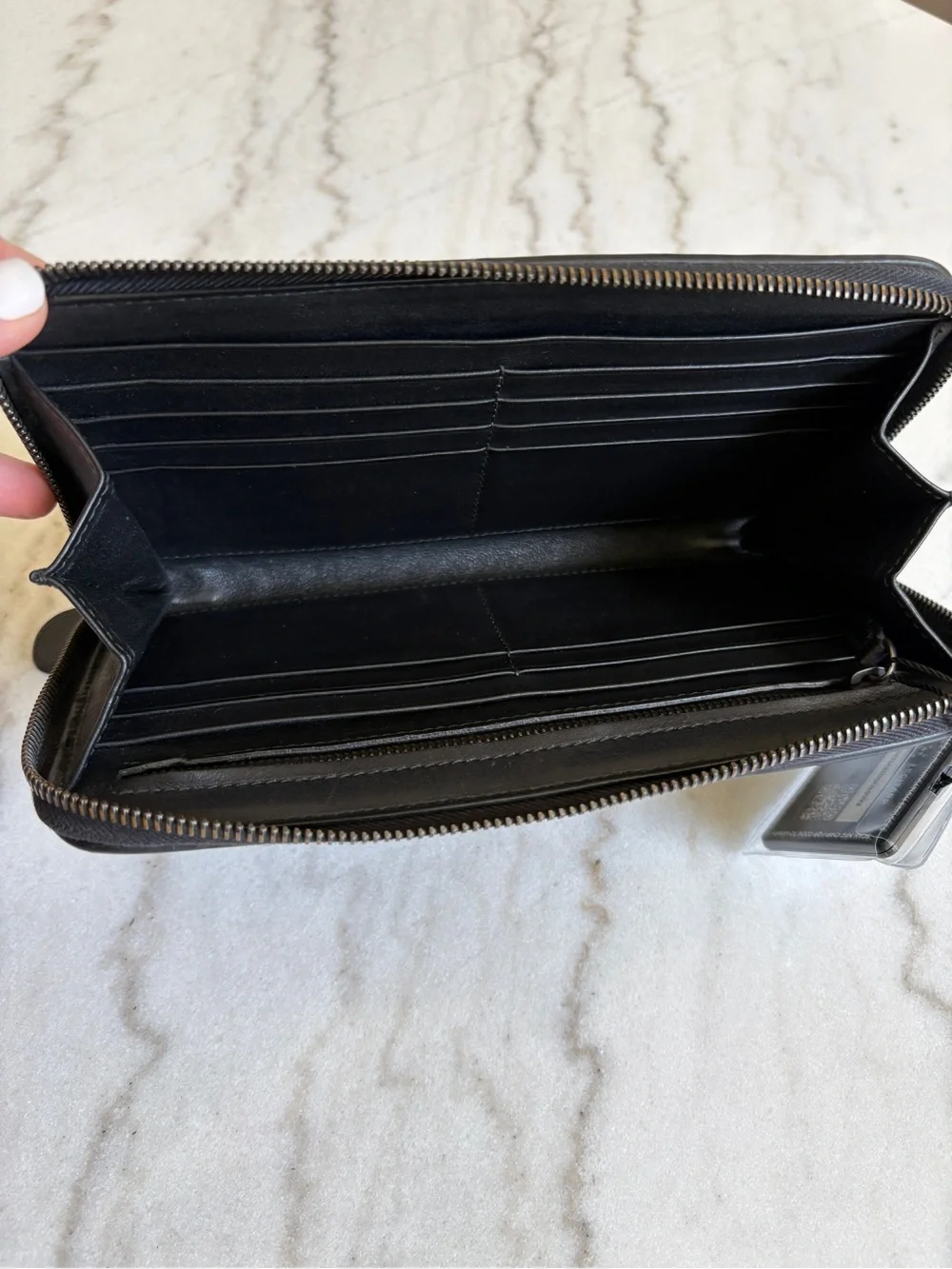 Bottega Veneta Black Intrecciato Zip-Around Large Wallet - Holds Phone